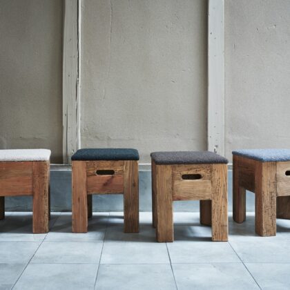 【2点セット】スツール チェア チェアー 木製スツール 木製 古材 アンティーク スタッキング　オットマン