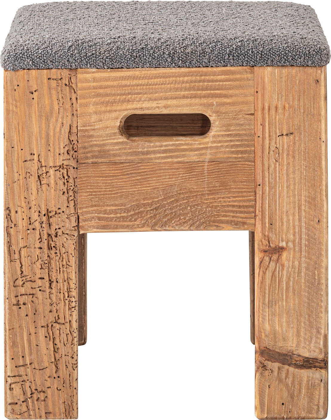 【2点セット】スツール チェア チェアー 木製スツール 木製 古材 アンティーク スタッキング オットマン - 画像 (3)