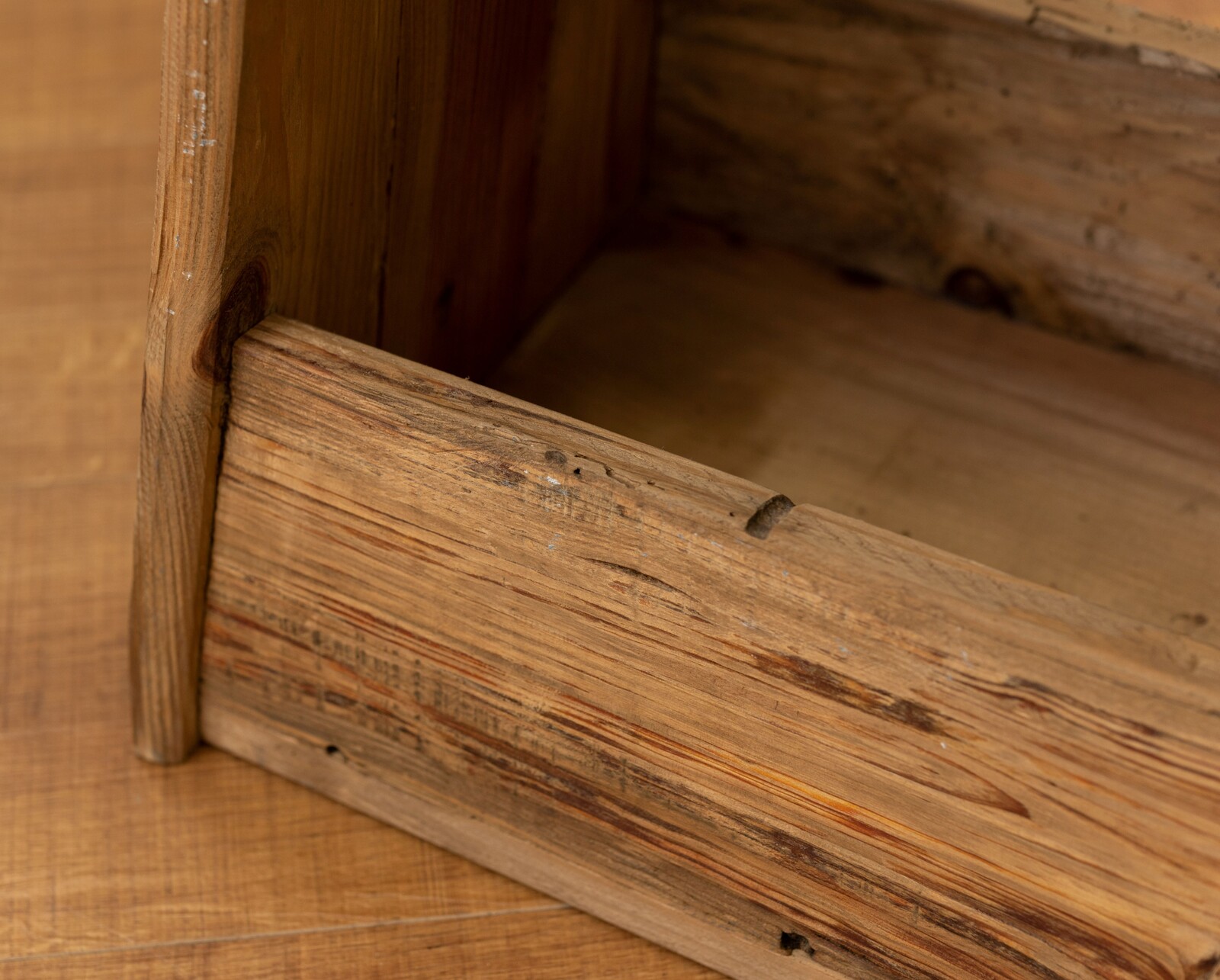 【2点セット】スツール チェア チェアー 木製スツール 木製 古材 アンティーク スタッキング オットマン - 画像 (16)