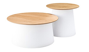 ラウンドテーブル テーブル ローテーブル サイドテーブル 木製天板 軽量 韓国インテリア - 画像 (4)