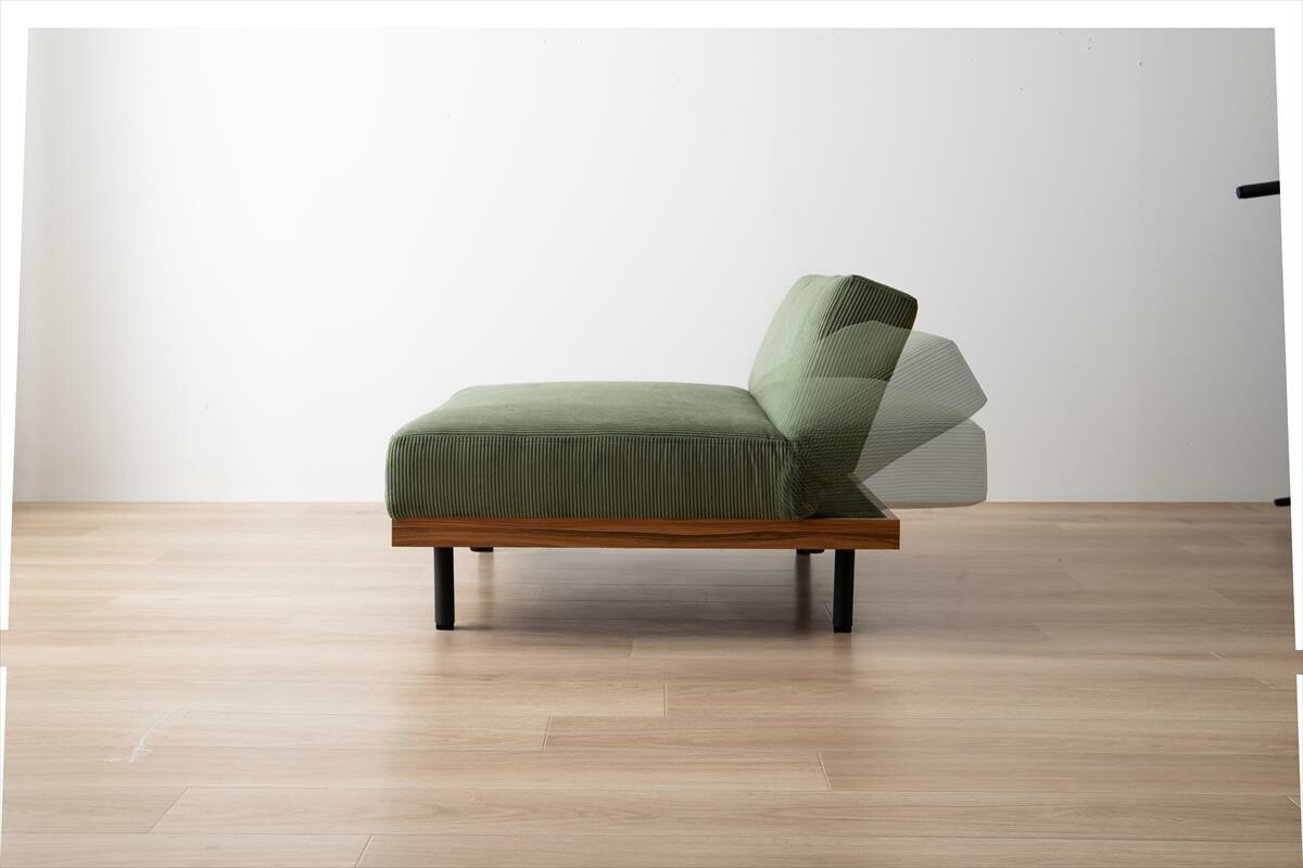 【2点セット】Ridley(リドリー)リクライニングコーデュロイソファ ソファ カウチソファ ソファベッド - 画像 (3)