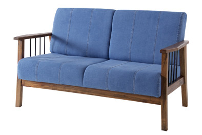 ソファー リビングソファー 幅138cm 2人掛け 肘掛け付き 2人掛けソファー デニムソファー - 画像 (2)