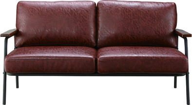 ボイド ソファー ソファ リビングソファ 2人掛 1人掛 オットマン レザー調 ヴィンテージ スチールフレーム - 画像 (2)