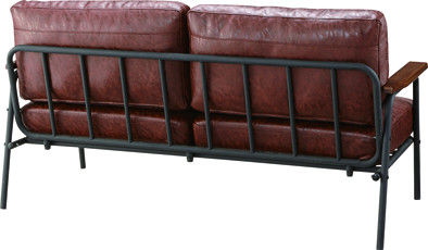 ボイド ソファー ソファ リビングソファ 2人掛 1人掛 オットマン レザー調 ヴィンテージ スチールフレーム - 画像 (4)