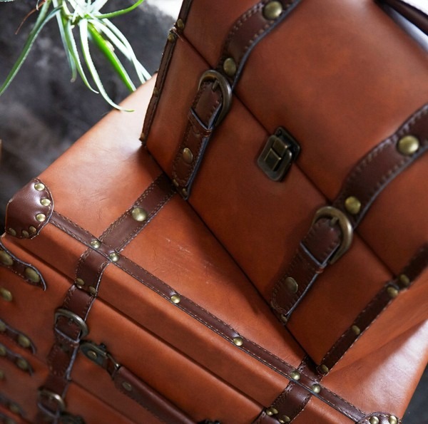 【S, Lセット販売】トランク 収納 ボックス インテリア アンティーク トランクケース レトロ トランクセット