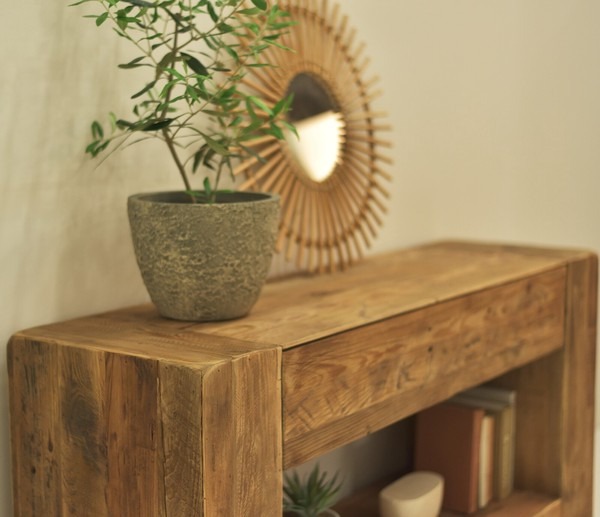 コンソール キャビネット 木製 収納棚 リビング収納 古材 ヴィンテージ コンソールテーブル サイドボード - 画像 (3)