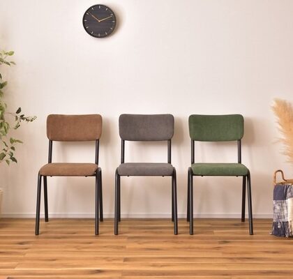 【2点セット】パッソ チェア ダイニングチェア デスクチェア コーデュロイ スチール かわいい 北欧