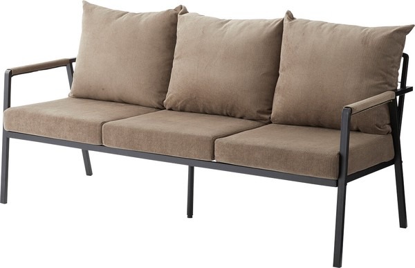 ソファ ソファー 3人掛け 2人掛け リビングソファ スチール コーデュロイ 肘掛け アーム デザインソファ - 画像 (3)