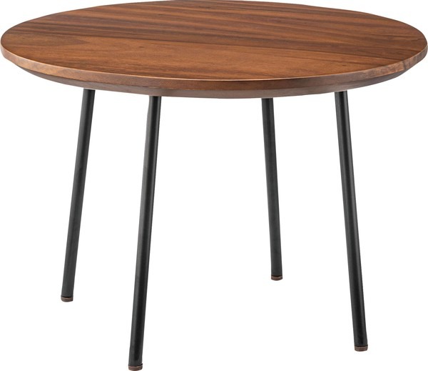 サイドテーブル テーブル コンパクト シンプル 北欧 丸型 ラウンド 天然木 スチール - 画像 (3)