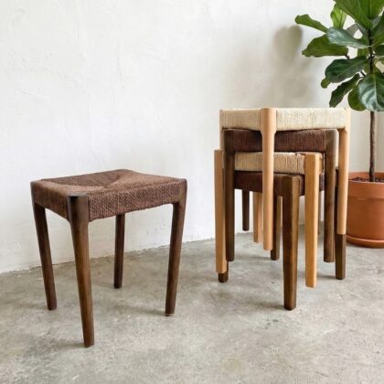 スツール 北欧 ペーパーコード スタッキングスツール 撥水加工（カラー：ブラウン）