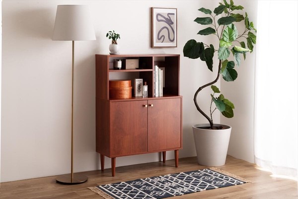 【幅80cm】オープン棚付きキャビネット