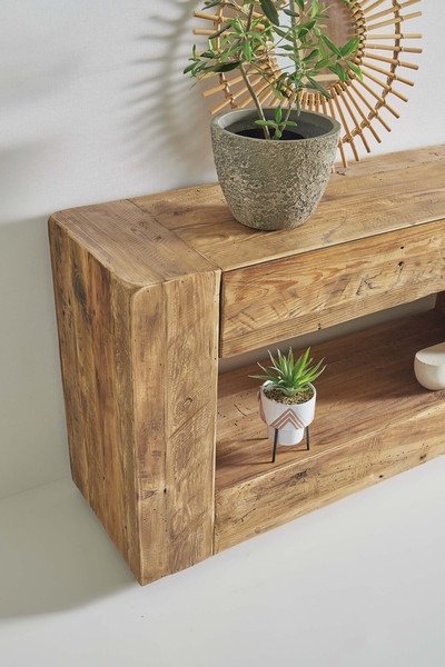 コンソール キャビネット 木製 収納棚 リビング収納 古材 ヴィンテージ コンソールテーブル サイドボード - 画像 (4)