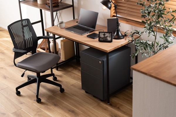 デスク パソコンデスク 木製 木製天板 北欧 PCデスク 幅120 ワークデスク オフィス 学習机 - 画像 (4)