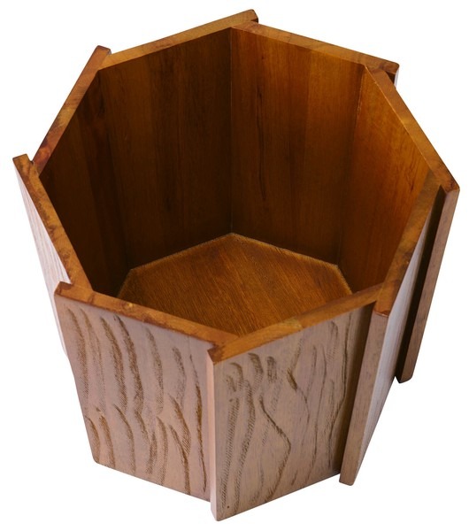 【2点セット】プランター ウッドプランター プランターカバー 木製 観葉植物 造花 植物 インテリア おしゃれ - 画像 (4)