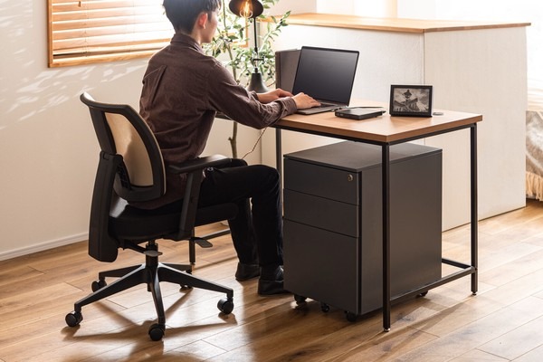 デスク パソコンデスク 木製 木製天板 北欧 PCデスク 幅120 ワークデスク オフィス 学習机 - 画像 (5)