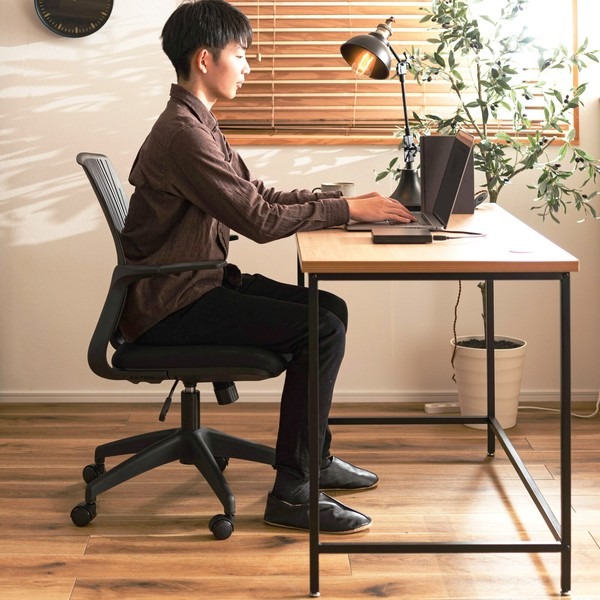 デスク パソコンデスク 木製 木製天板 北欧 PCデスク 幅120 ワークデスク オフィス 学習机 - 画像 (6)