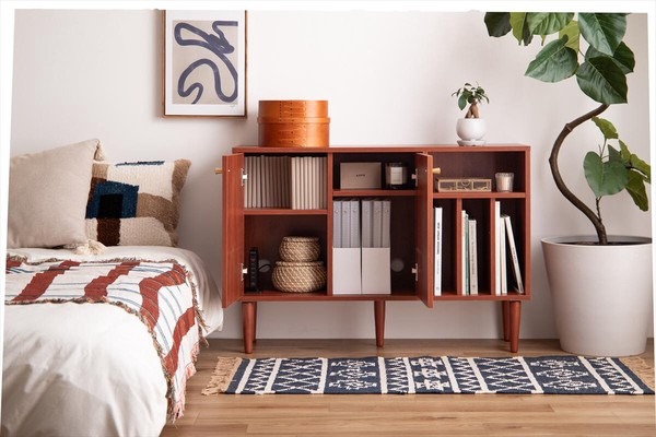 【幅100cm】本棚付きキャビネット - 画像 (9)