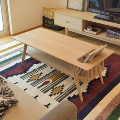 センターテーブル リビングテーブル 棚付き 木製 おしゃれ 収納