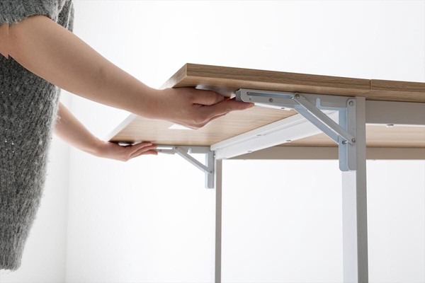 【4点セット】Super 収納付伸長式ダイニングテーブル+チェア2脚+ベンチ - 画像 (6)