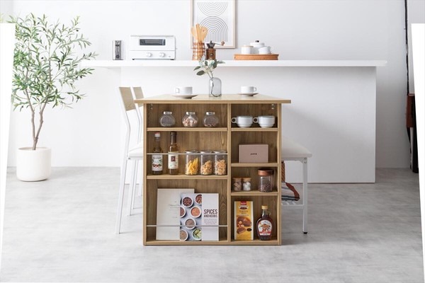 【4点セット】Super 収納付伸長式ダイニングテーブル+チェア2脚+ベンチ - 画像 (7)