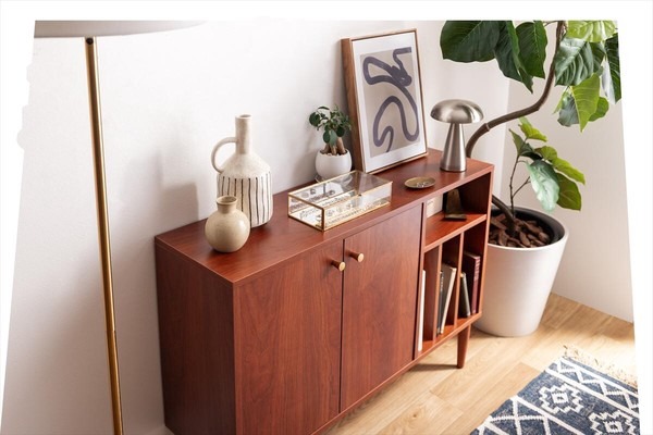 【幅100cm】本棚付きキャビネット - 画像 (7)