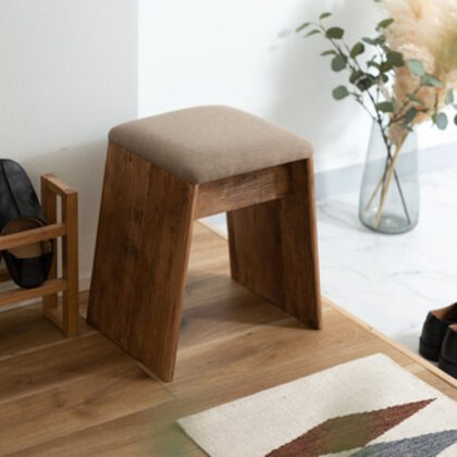 【2点セット】スツール サイドテーブル 天然木コンパクト アンティーク 古材 ビンテージ