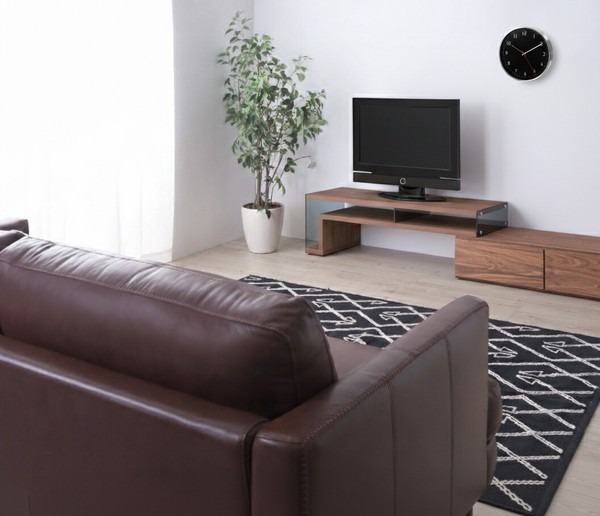 テレビ台 伸縮 テレビボード 角度自由 コーナー TVボード テレビラック 引き出し 木製 ローボード105 - 画像 (8)