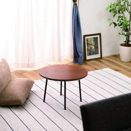 サイドテーブル テーブル コンパクト シンプル 北欧 丸型 ラウンド 天然木 スチール