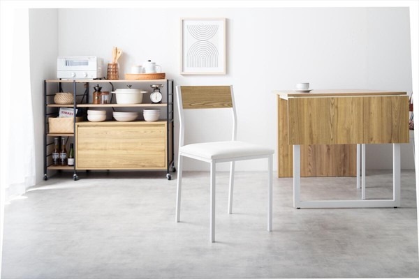 【4点セット】Super 収納付伸長式ダイニングテーブル+チェア2脚+ベンチ - 画像 (8)