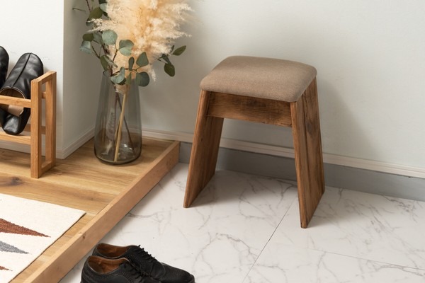 【2点セット】スツール サイドテーブル 天然木コンパクト アンティーク 古材 ビンテージ - 画像 (10)