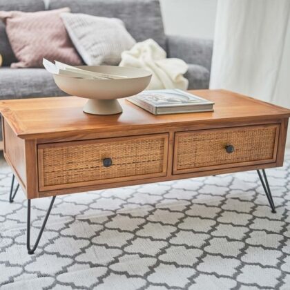 センターテーブル ローテーブル 引出し付き