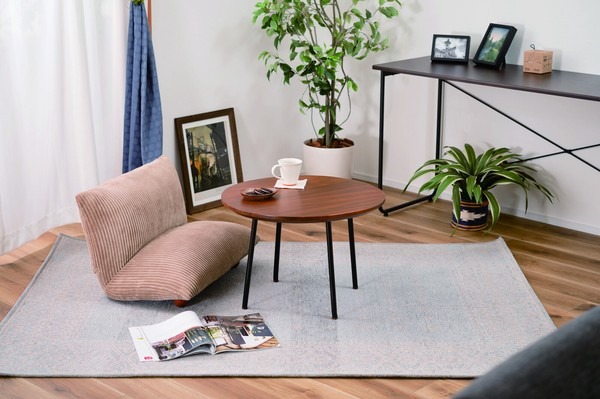 サイドテーブル テーブル コンパクト シンプル 北欧 丸型 ラウンド 天然木 スチール - 画像 (8)