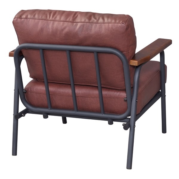 ボイド ソファー ソファ リビングソファ 2人掛 1人掛 オットマン レザー調 ヴィンテージ スチールフレーム - 画像 (9)