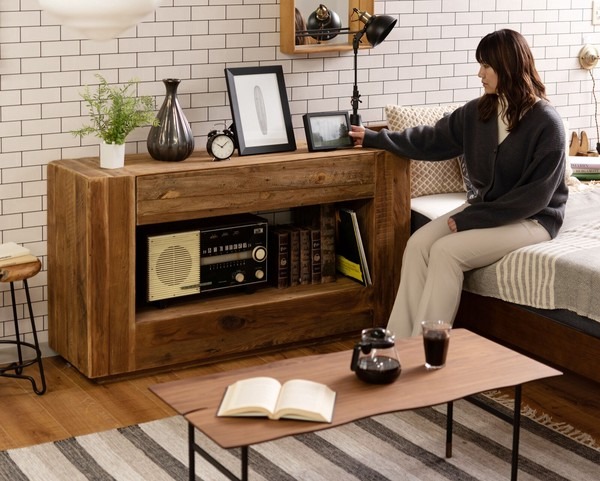 コンソール キャビネット 木製 収納棚 リビング収納 古材 ヴィンテージ コンソールテーブル サイドボード - 画像 (12)