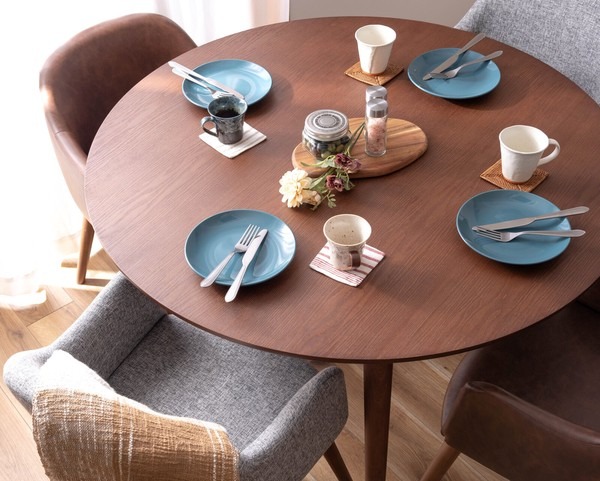 カラメリ ダイニングシリーズ ダイニングテーブル 円形 木製 天然木 シンプル - 画像 (4)