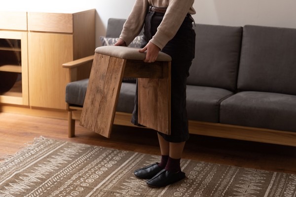 【2点セット】スツール サイドテーブル 天然木コンパクト アンティーク 古材 ビンテージ - 画像 (15)