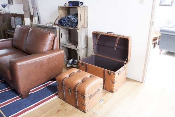 【S, Lセット販売】トランク 収納 ボックス インテリア アンティーク トランクケース レトロ トランクセット - 画像 (14)