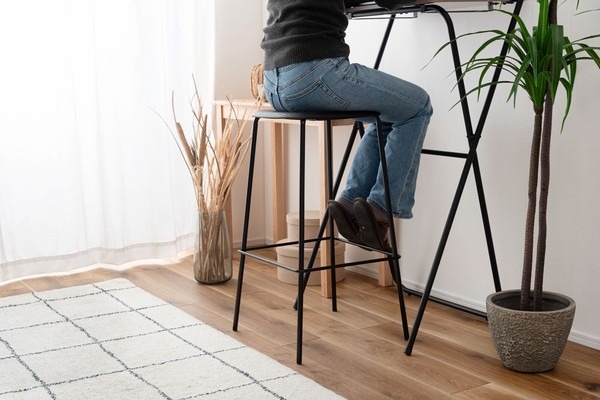 ハイスツール スツール チェア おしゃれ シンプル 北欧 天然木 フットレスト カウンターチェア - 画像 (16)