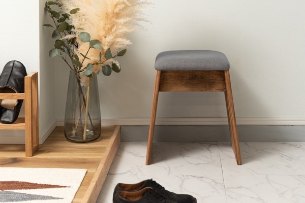 【2点セット】スツール サイドテーブル 天然木コンパクト アンティーク 古材 ビンテージ - 画像 (17)