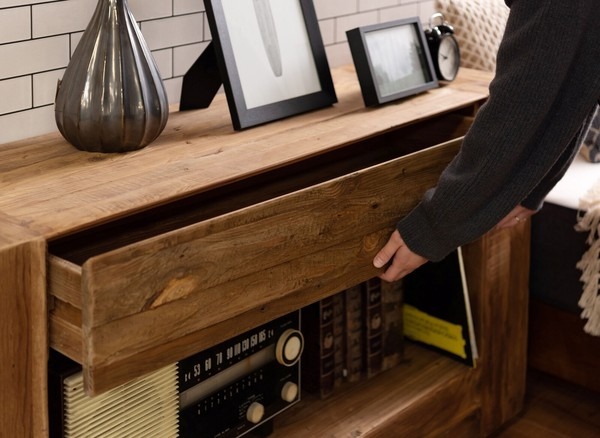 コンソール キャビネット 木製 収納棚 リビング収納 古材 ヴィンテージ コンソールテーブル サイドボード - 画像 (16)