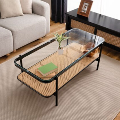 リビングテーブル テーブル ローテーブル 幅110 長方形 ラタン センターテーブル 北欧 ジャパンディ