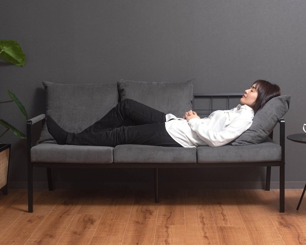 ソファ ソファー 3人掛け 2人掛け リビングソファ スチール コーデュロイ 肘掛け アーム デザインソファ - 画像 (18)