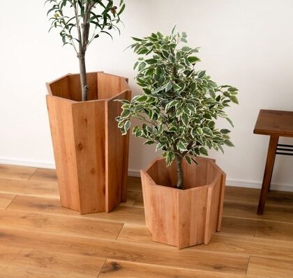 【2点セット】プランター ウッドプランター プランターカバー 木製 観葉植物 造花 植物 インテリア おしゃれ
