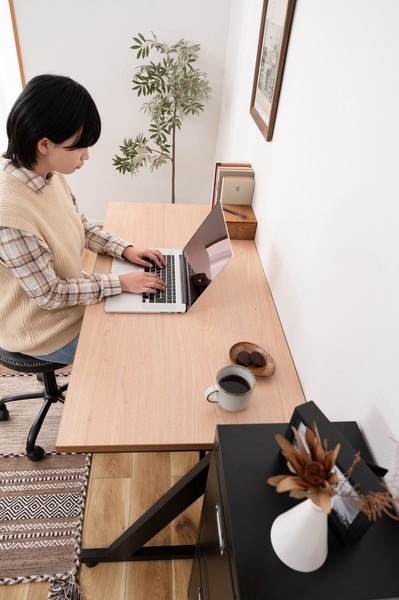 デスク パソコンデスク 木製 木製天板 北欧 PCデスク 幅120 ワークデスク オフィス 学習机 - 画像 (25)