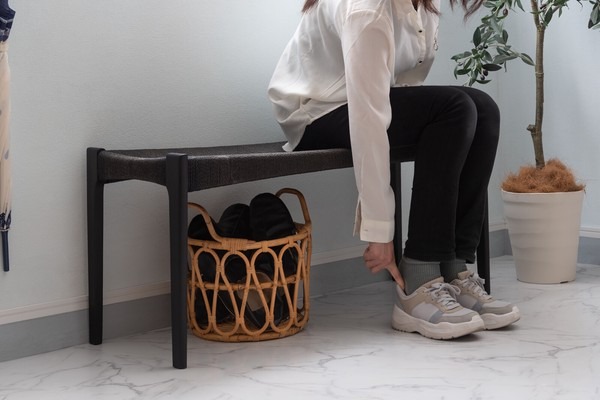 ダイニングベンチ チェア チェアー ベンチ ペーパーコード おしゃれ 椅子 北欧 カフェチェア - 画像 (9)