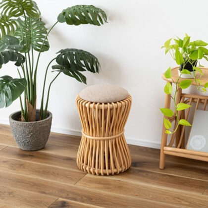 【2点セット】ラタン ラウンドスツール スツール