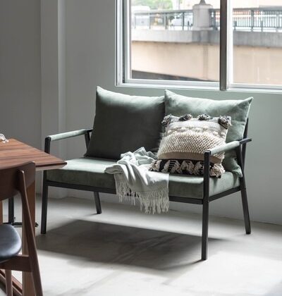 ソファ ソファー 3人掛け 2人掛け リビングソファ スチール コーデュロイ 肘掛け アーム デザインソファ