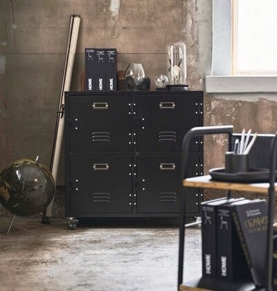 チェスト スチール スチールチェスト サイドチェスト キャスター付き ロッカー 2段