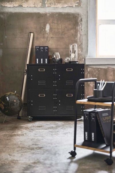 チェスト スチール スチールチェスト サイドチェスト キャスター付き ロッカー 2段