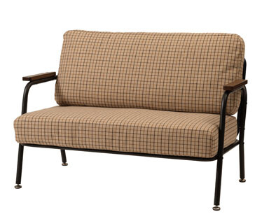 ソファ ソファー 1人掛け 2人掛け おしゃれ 木肘 アーム付き 肘付き コンパクト チェック柄 - 画像 (10)